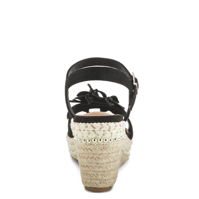 PATRIZIA Women's Sttropez Wedge Sandal Black EU 38 / US 7.5-8