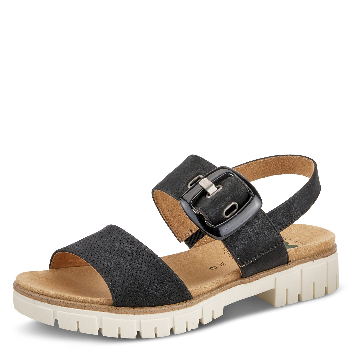 Spring Step Women's Bodonia Slingback Wedge Sandal Black EU 36 / US 5.5-6