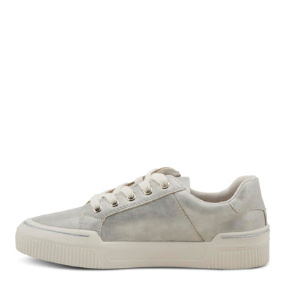 PATRIZIA Women's DARAH Fashion Sneakers with Functional Zipper, Lace Keeper, and Comfortable Fit Silver EU 37 / US 6.5-7