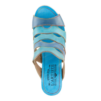 L'Artiste by Spring Step Women's Pita Sandal, Turquoise Multi, 6.5-7