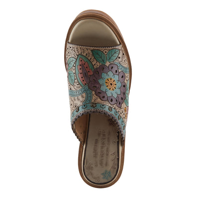 L'Artiste by Spring Step Women's Calle Sandal, Beige Multi, 8.5