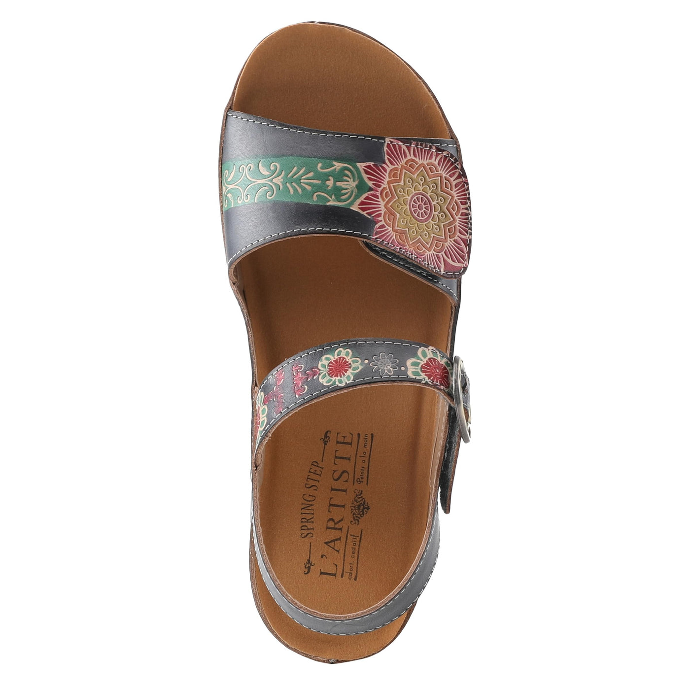 Spring Step L'Artiste Women's Roshni Wedge Sandal Blue Multi EU 35 / US 5