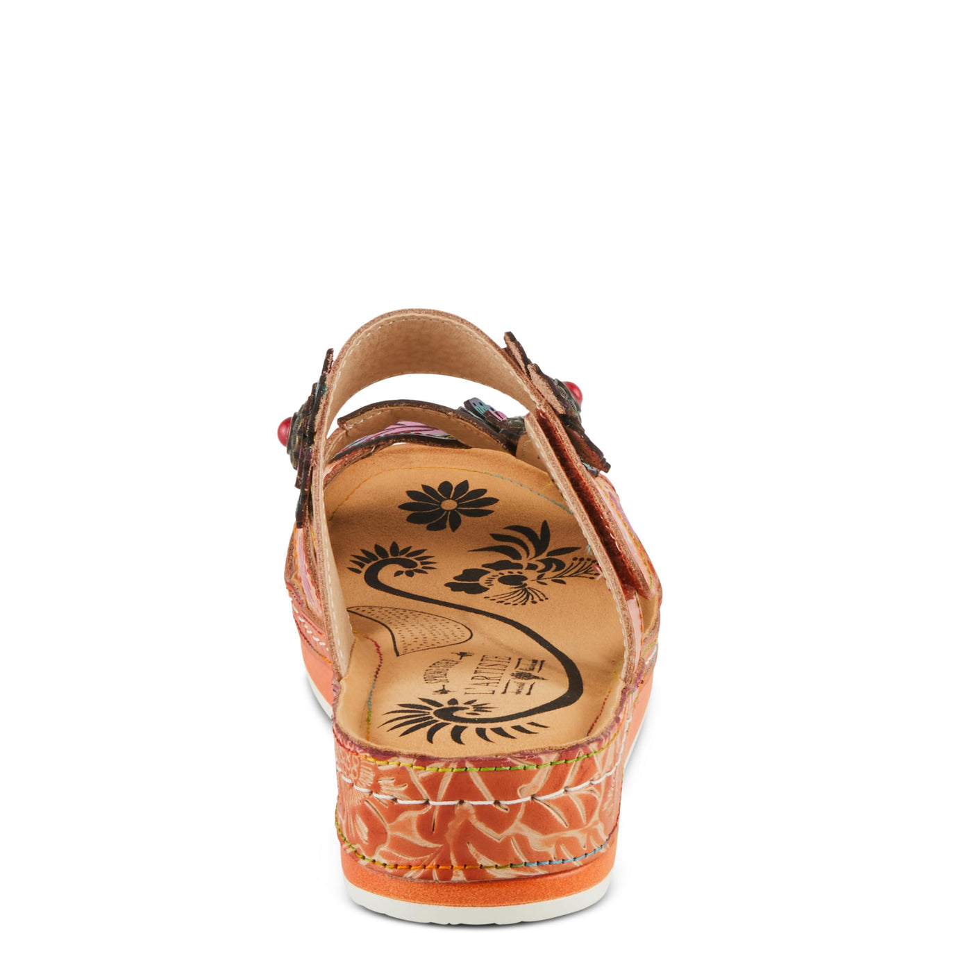 L'Artiste by Spring Step Women's Pillow-Soft Sandal, Peach Multi, 6.5-7