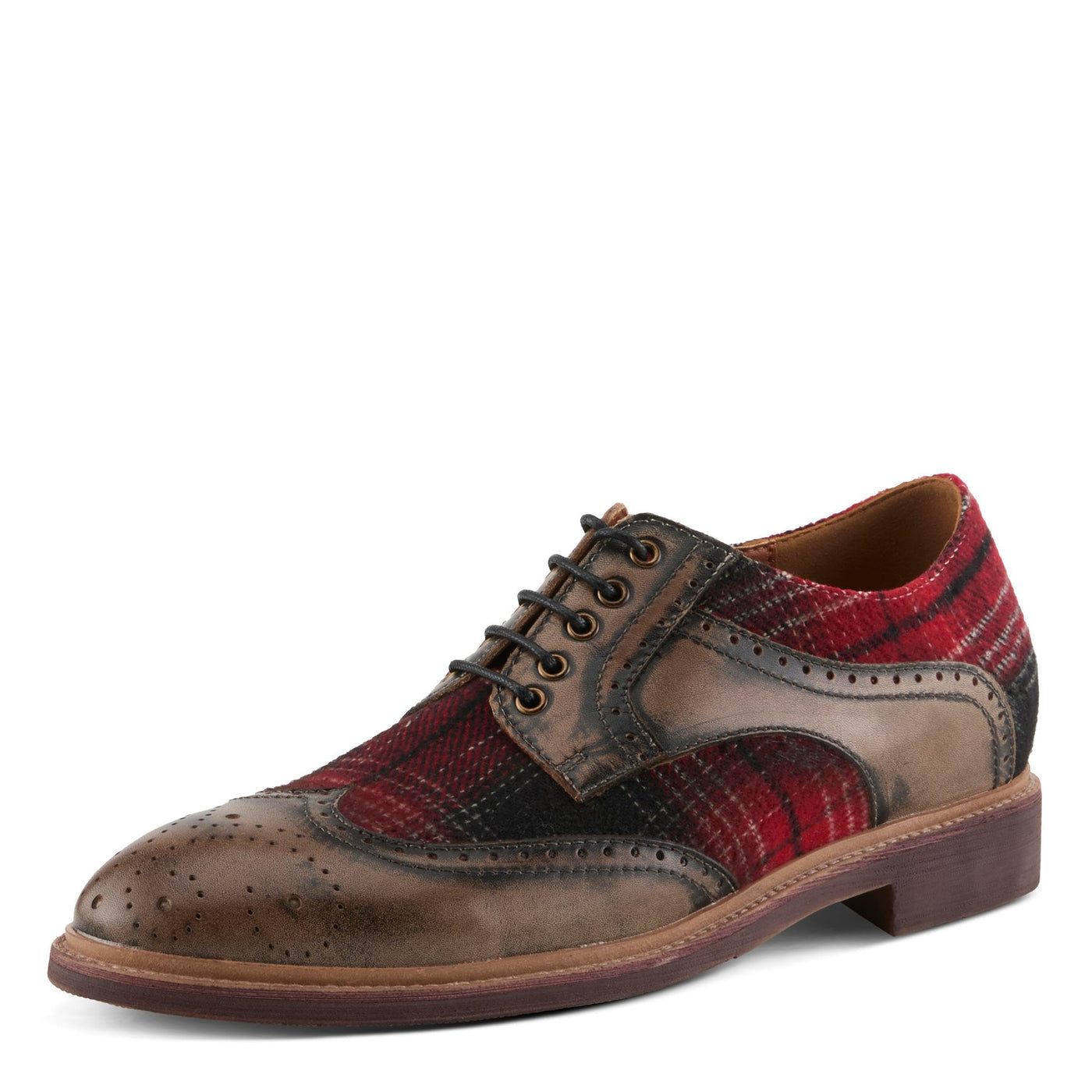 Spring Step L'Artiste Men's Thavo-Plaid Oxford Shoes Shoes