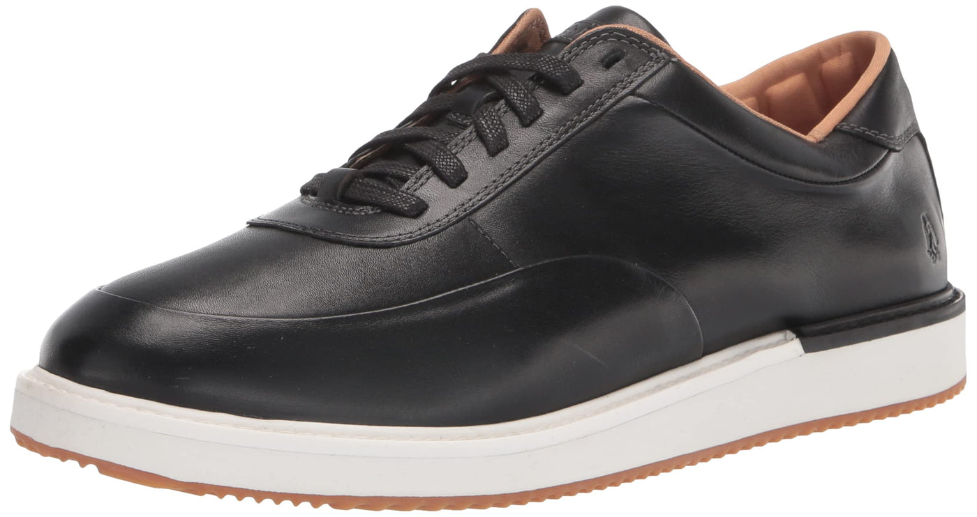 Hush Puppies Men's Keaton Sneaker, Black Leather, 9