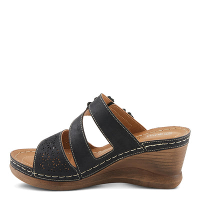 PATRIZIA Women's LOLLY Slide Wedge Sandals Black EU 42 / US 10.5-11