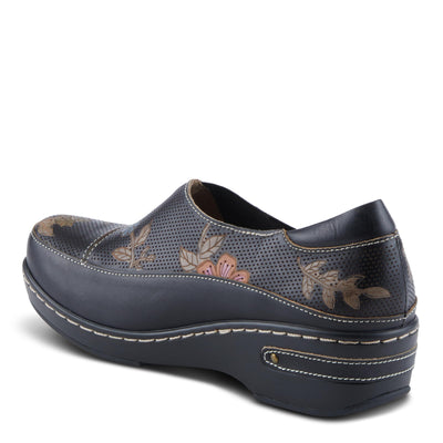 L'Artiste by Spring Step Women's Burbank-Flower Clog, Black Multi, 10.5-11