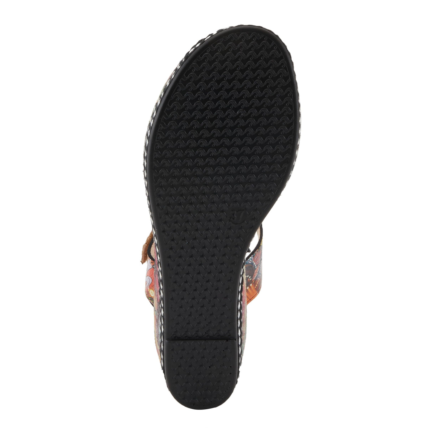 Spring Step L'Artiste Women's FLAVOUR Fashion Wrapped Wedged Sandals | Hand-Painted Leather Accents, Hook and Loop Closure