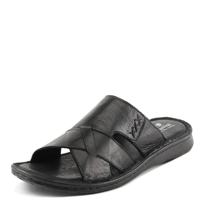 Spring Step Men's NUNZIO Leather Slide Sandals – Cushioned Footbed, Adjustable Straps, All-Day Comfort