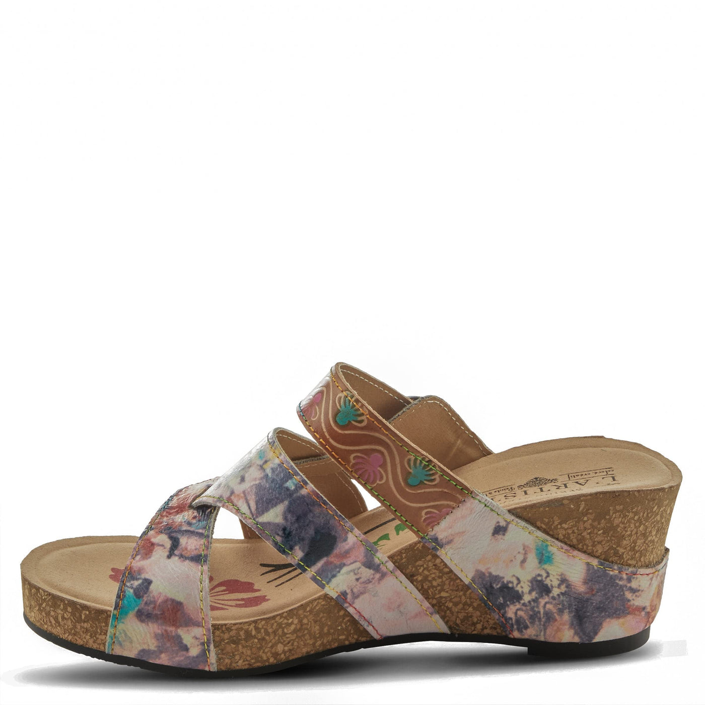 Spring Step L'Artiste Women's Baocire Wedge Sandal Camel Multi EU 38 / US 7.5-8