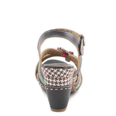 Spring Step L'Artiste Women's Astarr Ankle Strap High Heel Sandal Black Multi EU 37 / US 6.5-7