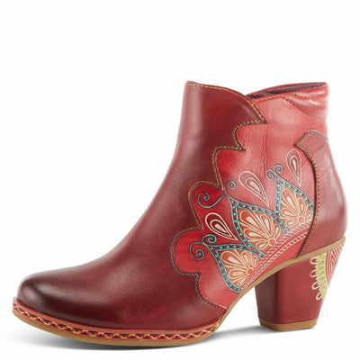 Spring Step L`Artiste Women's Zamihi Leather Bootie Red EU 41 / US 9.5-10