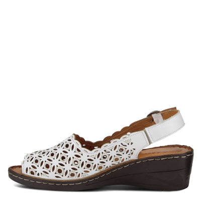 Spring Step Women's Belizana Wedge Sandal, White Leather, 7.5-8