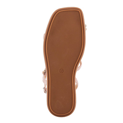 PATRIZIA Women's SHINYQUEEN Flat Sandals Tan EU 38 / US 7.5-8