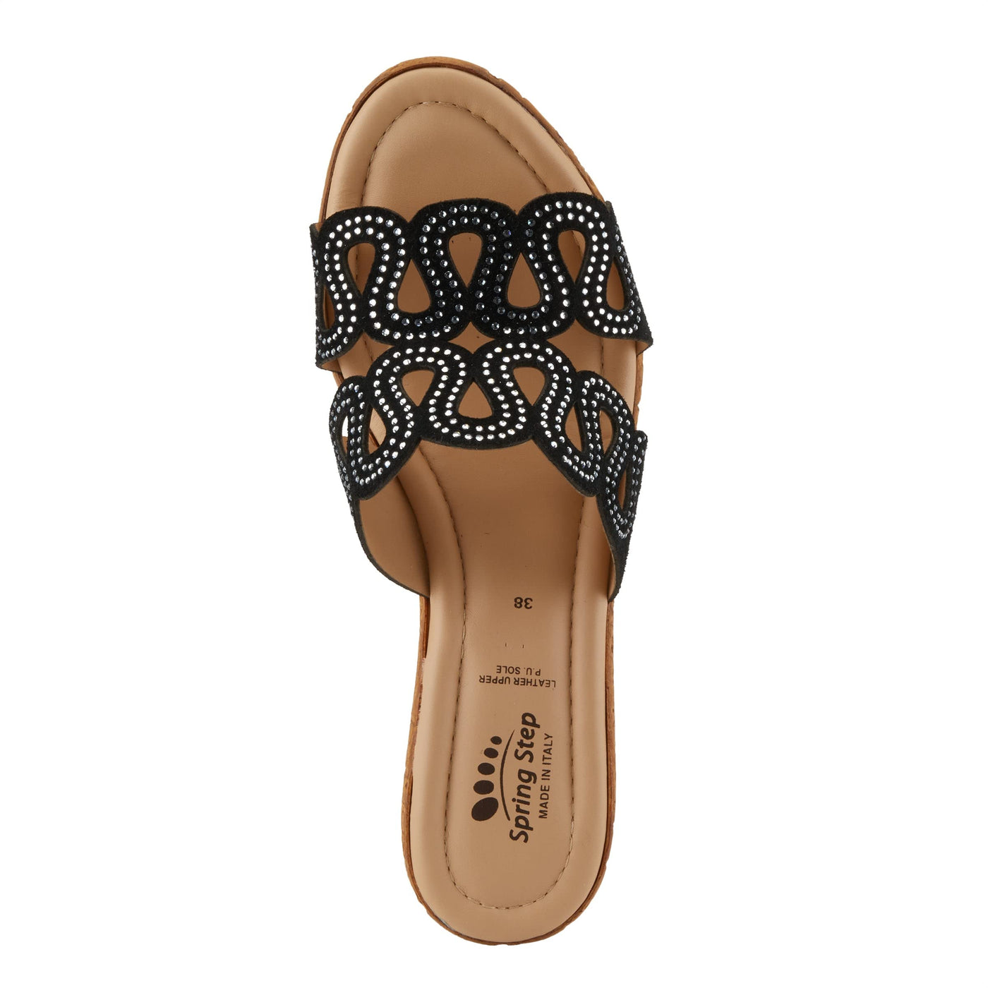 Spring Step Women's Mssteamy Slide Wedge Sandal Black Suede EU 35 / US 5
