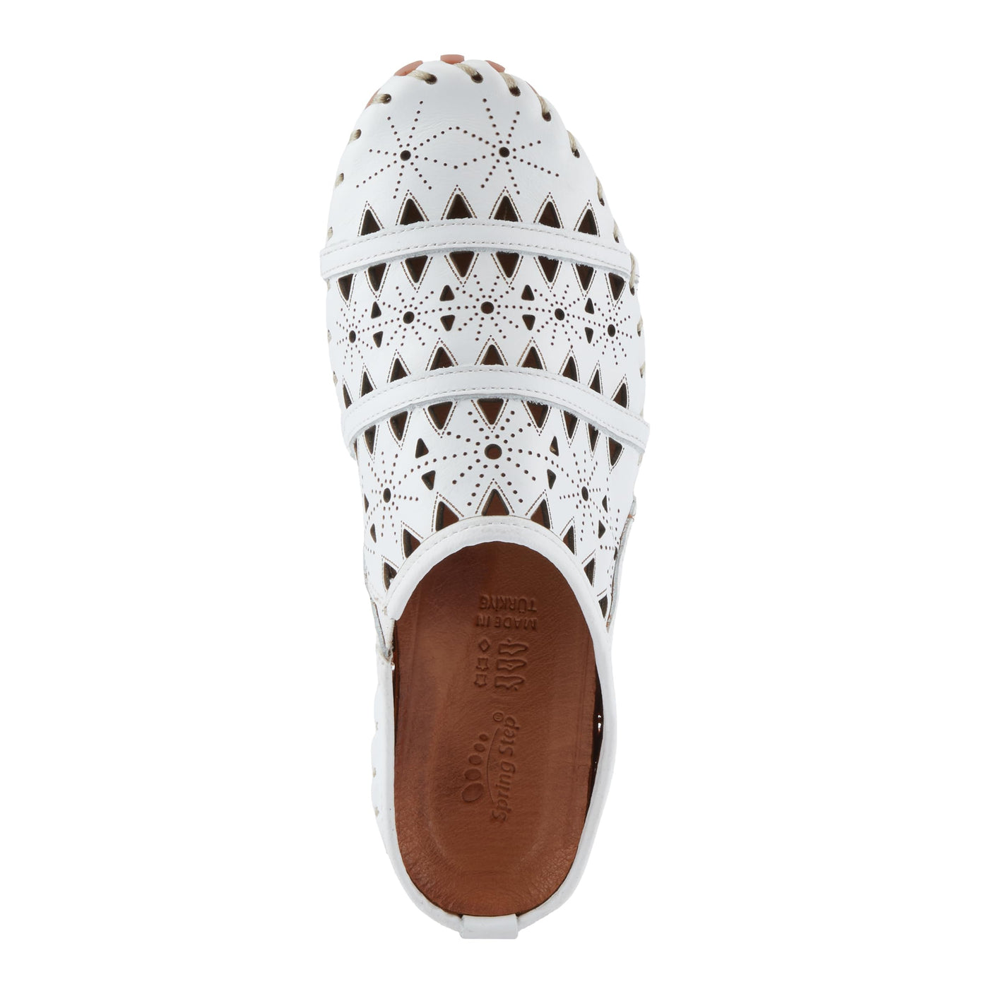 Spring Step Fusalide Slip-On Shoes for Womens - Comfortable Slip-On Shoes with Rubber Outsole - Casual Leather Clogs for Women - White EU 44 / US 12.5-13