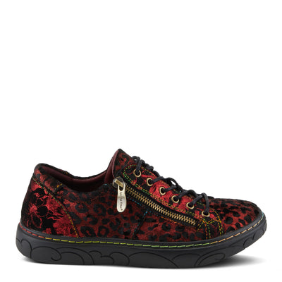 Spring Step L'Artiste Danli-Cheeta Snakers for Women - Animal Print Girls Sneaker - Ladies Fashion Snakers with Zipper and Adjustable Laces - Red Multi EU 35 / US 5