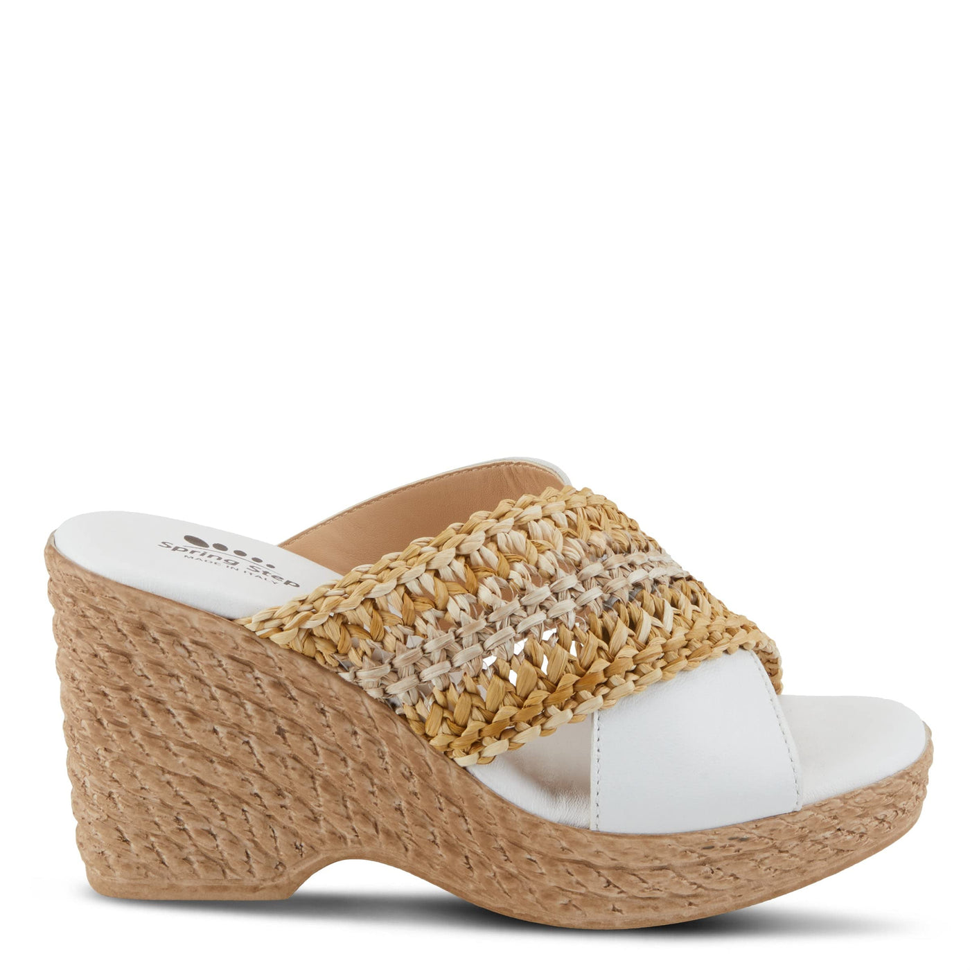 Spring Step Women's Fazzina Slide Wedge Sandal White EU 39 / US 8.5