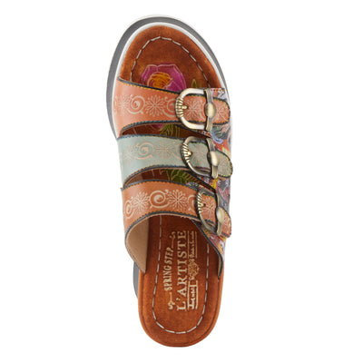 Spring Step L'Artiste Women's CALIGAL Hand-Painted Lightweight Platform Wedges Tan Multi EU 40 / US 9