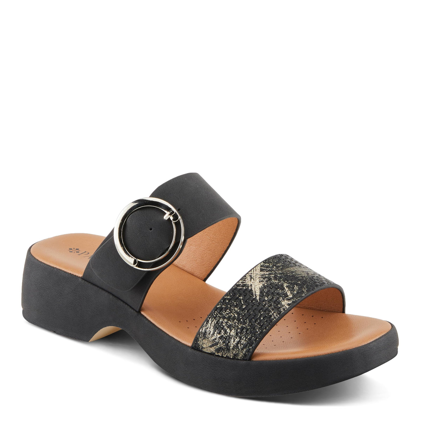 PATRIZIA Women's FENNA Two-Strap Platform Sandals Black EU 39 / US 8.5
