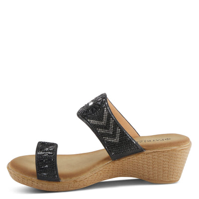 PATRIZIA Women's Geminata Slide Wedge Sandal Black EU 38 / US 7.5-8