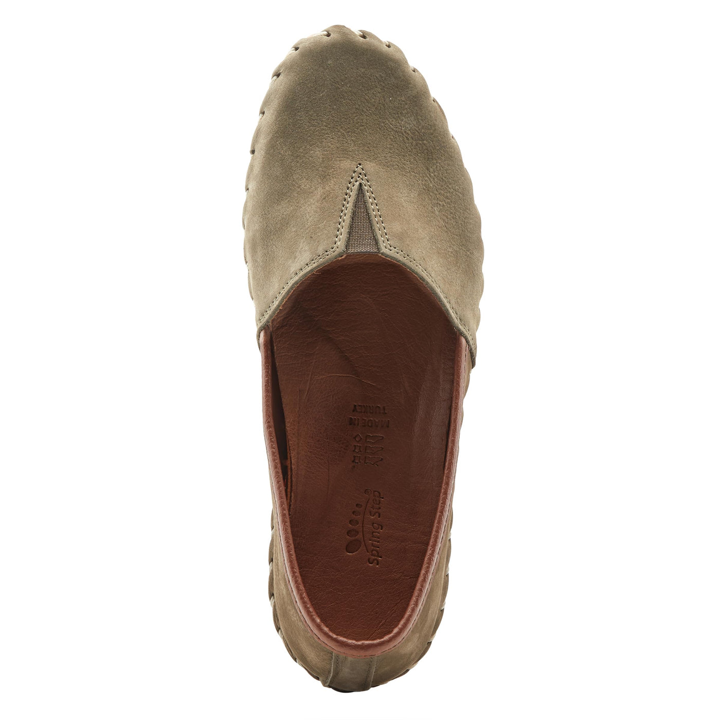 Spring Step Kathaleta Shoes for Women - Ladies Slip-On Shoes with Rubber Outsole - Comfortable Leather Shoes for Womens - Dark Olive EU 37 / US 6.5-7