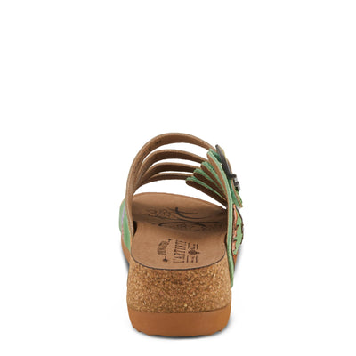 Spring Step L'Artiste Women's TOOCOOL Adjustable Hand-Painted Flatform Sandals Green Multi EU 35 / US 5