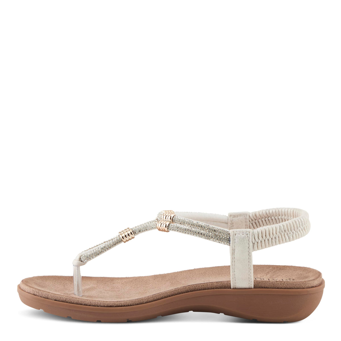 PATRIZIA Women's BIDDLE Slip-On Rhinestone-Embellished Sandals - Microsuede Upper, Cushioned Insole, and Elegant Design WHITE EU 37 / US 6.5-7