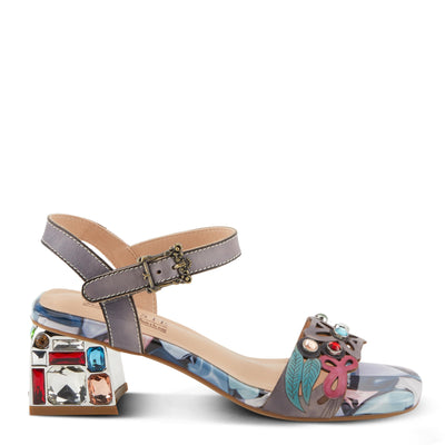 Spring Step L'Artiste Women's ILUMINADA Jewel Heel Sandals - Sparkling Glamour and Sophisticated Comfort Grey Multi EU 41 / US 9.5-10