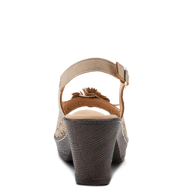 PATRIZIA Women's Doriday Ankle Strap Slingback Sandal with Flower White EU 36 / US 5.5-6