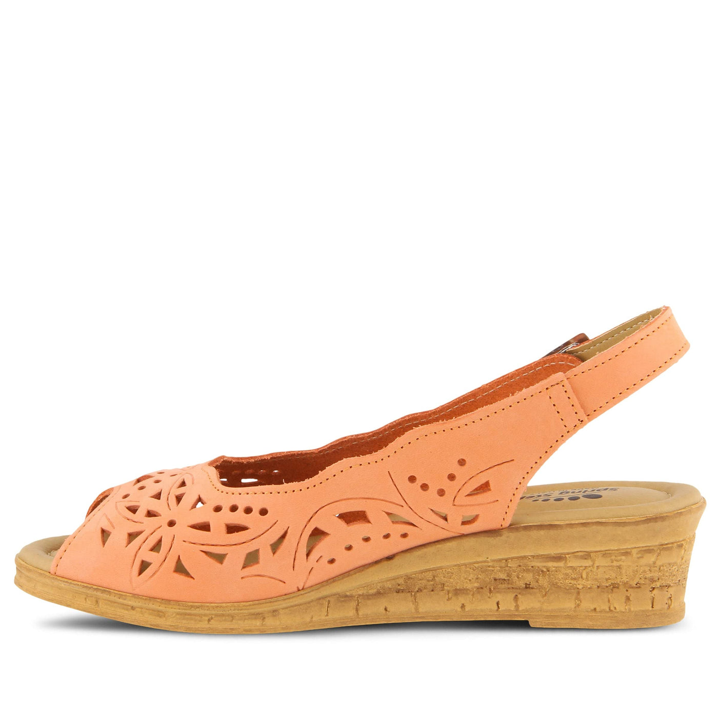 Spring Step Orella Slingback Sandals for Women - Leather Sandals with Adjustable Straps - Women's Sandals with Geometric Laser-Cut Detail