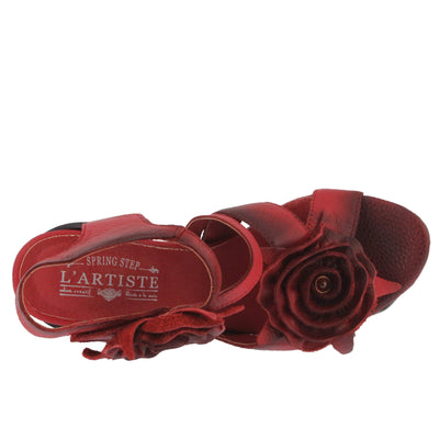 Spring Step L`Artiste Women's Shelly Ankle Strap Sandal Red EU 40 / US 9