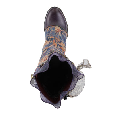 Spring Step L'Artiste Rorria Women's Statement Bootie - Crinoline Details, Cheetah Print Lace, Feminine & Playful Ankle Boots Purple Multi EU 40 / US 9