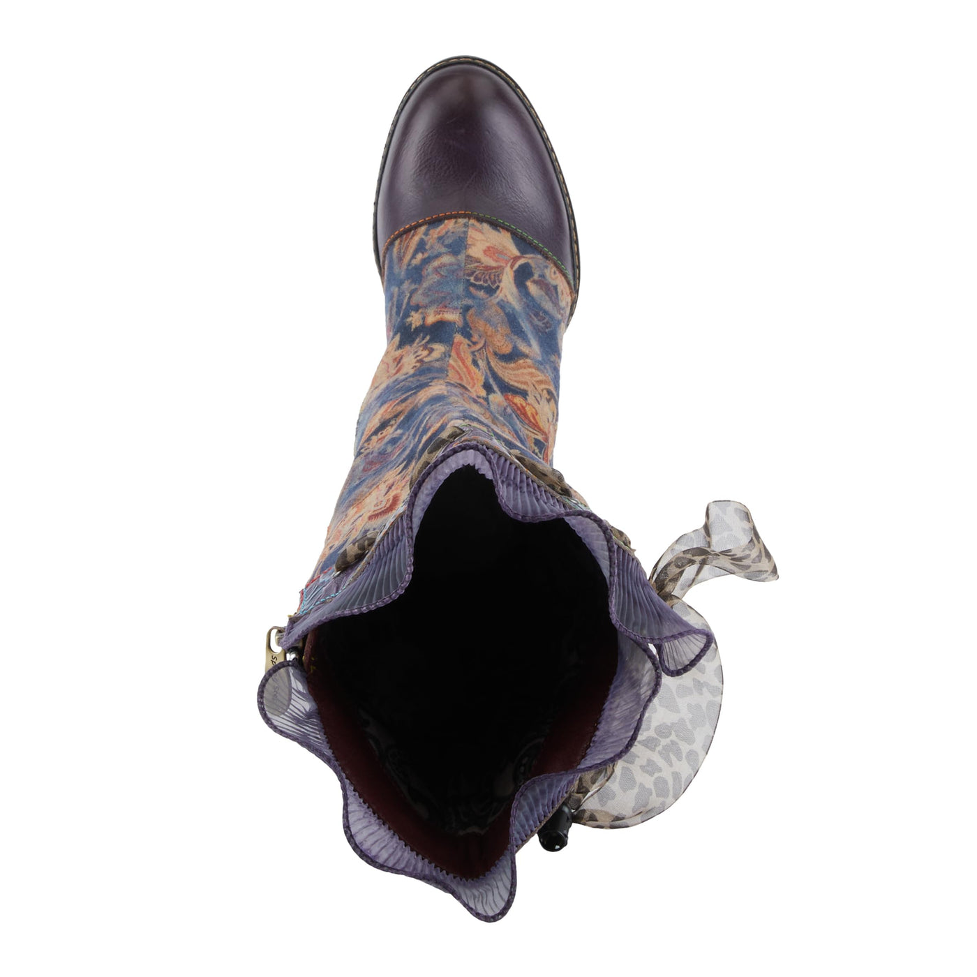 Spring Step L'Artiste Rorria Women's Statement Bootie - Crinoline Details, Cheetah Print Lace, Feminine & Playful Ankle Boots Purple Multi EU 39 / US 8.5