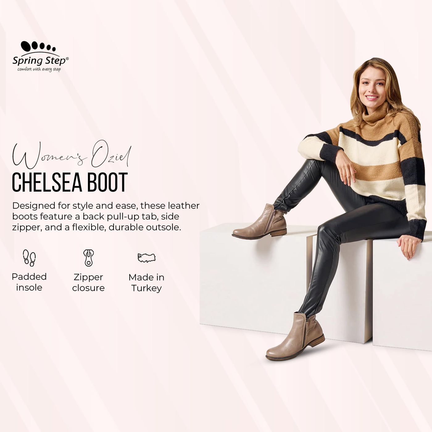 Spring Step Women's Oziel Boot, Camel, 9.5-10