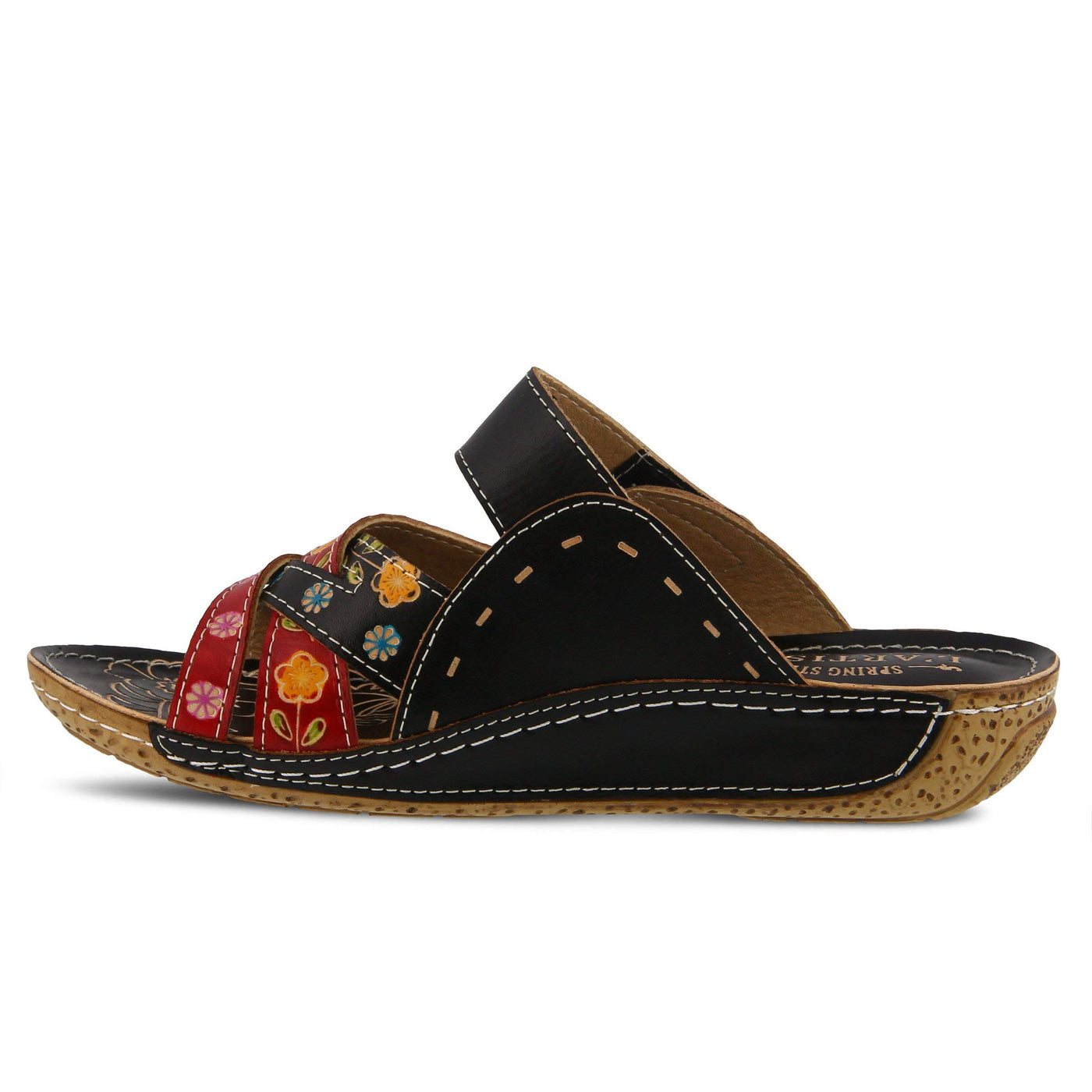 L'Artiste by Spring Step Women's LEIGH Sandals, black/multi 1, 36 M EU (US 5.5-6)