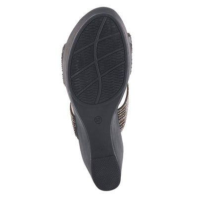 PATRIZIA Women's Cherlyn Slide Wedge Sandal Black EU 41 / US 9.5-10