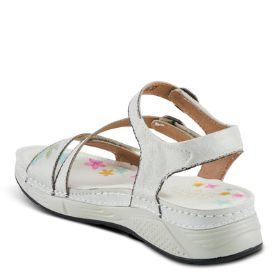 Spring Step L'Artiste Women's Anneka Hand-Painted Athleisure Sandals - Lightweight Floral Design with Adjustable Hook and Loop Closures