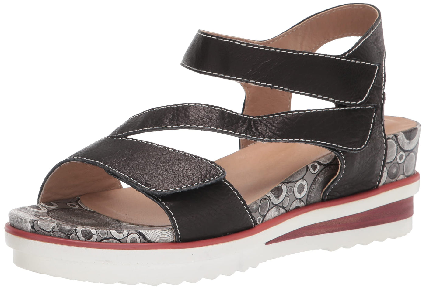 L�Artiste by Spring Step Women's Elona Sandal, Black, 7.5-8