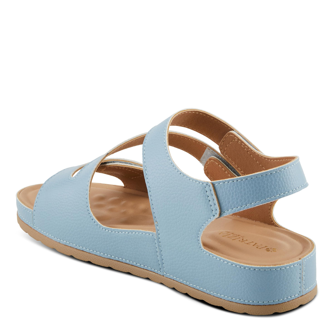 PATRIZIA Women's AREZA Asymmetrical Slingback Flat Sandal Light Denim Blue EU 38 / US 7.5-8