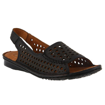 Spring Step Jordana Sandal, Black, 39 Medium EU (US 8.5 US)
