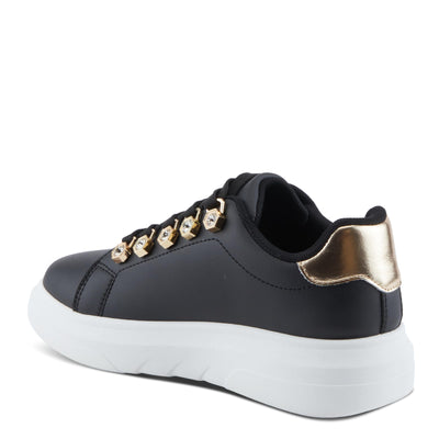 PATRIZIA Women's Leontine Sneakers with D-Ring Metallic Eyelets, Crystal Embellishments, and Comfortable Fit