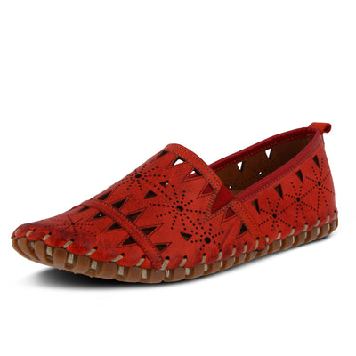 Spring Step Women's Leather Fusaro Loafer Shoe | Comfortable Slip-On Shoes with Rubber Outsole | Ladies Casual Walking Driving Loafers for Work | Red EU 42 / US 10.5-11