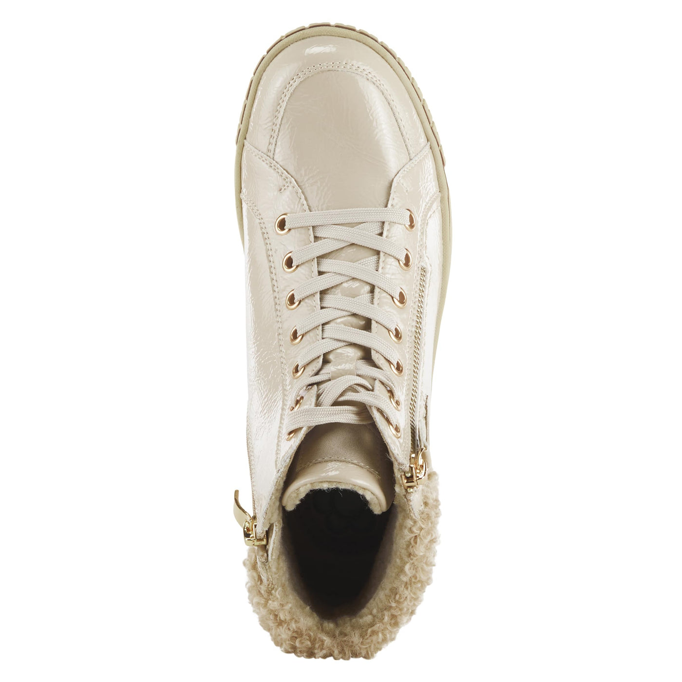 Spring Step Women's Alps Lace-Up Sneaker Beige Patent EU 40 / US 9