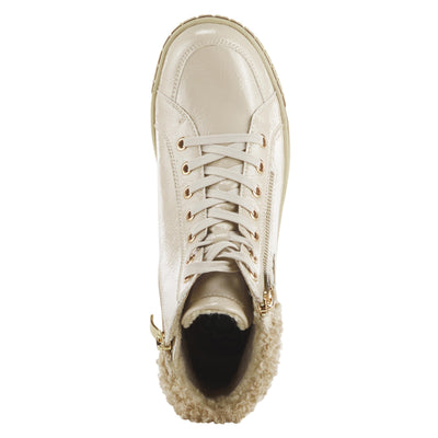 Spring Step Women's Alps Lace-Up Sneaker Beige Patent EU 40 / US 9