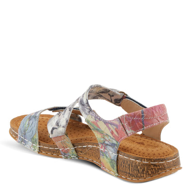 Spring Step L'Artiste Women's COLLETTE Energetic Comfort Sandals | Stylish Asymmetrical Design Blue Multi EU 42 / US 10.5-11