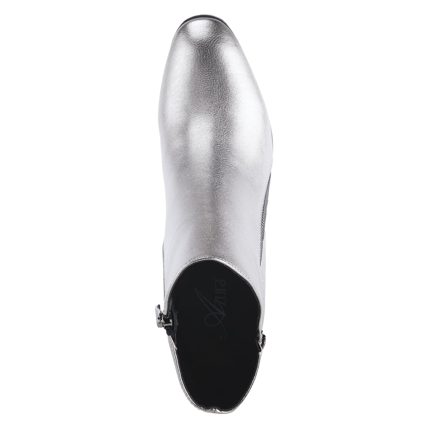 Azura Spring Step Fabulosa V Collar Ankle Boots for Women - Premium Leather Women's Chelsea Boots with Side Zippers - Pewter EU 41 / US 9.5-10