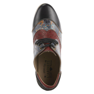 L'Artiste by Spring Step Women's Adelvice-Fleur Oxford Boot, Black Multi, 5