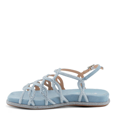 PATRIZIA Women's GLAMGLOSS Flat Sandals Light Blue EU 37 / US 6.5-7