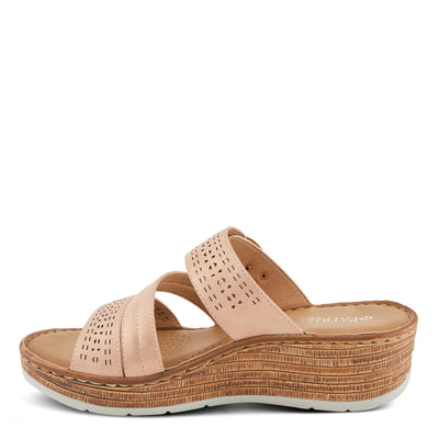 PATRIZIA Women's SHARONDA Asymmetrical Slide Wedge Sandals Blush Metallic EU 40 / US 9